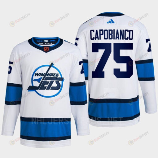 Kyle Capobianco 75 Reverse Retro 2.0 2022 Winnipeg Jets White Jersey Primegreen