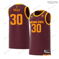 Kyle Feit 30 Arizona State Sun Devils Retro Basketball Youth Jersey - Maroon