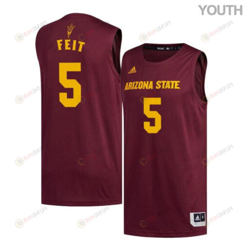 Kyle Feit 5 Arizona State Sun Devils Basketball Youth Jersey - Maroon