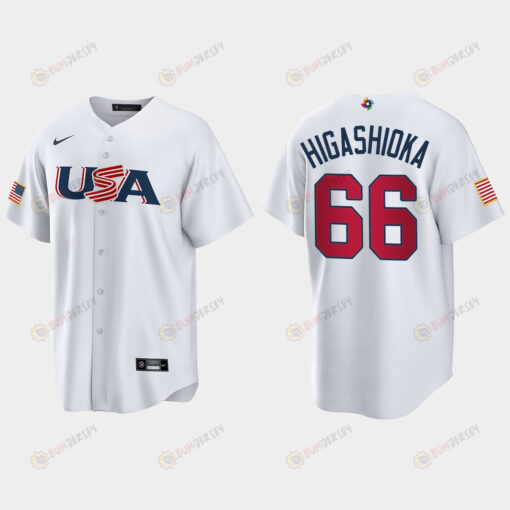 Kyle Higashioka 66 USA Baseball 2023 World Baseball Classic Jersey - White