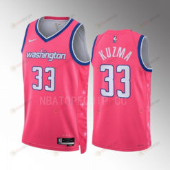 Kyle Kuzma 33 2022-23 Washington Wizards Pink City Edition Jersey Cherry Blossom