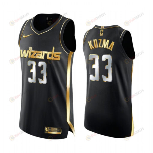 Kyle Kuzma 33 Washington Wizards Black Golden Edition Jersey