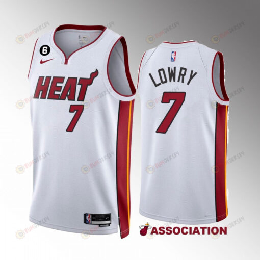 Kyle Lowry 7 Miami Heat White 2022-23 Association Edition Jersey NO.6 Patch