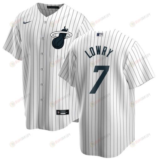 Kyle Lowry 7 Miami Heat x NY Yankees Baseball Men Jersey - White