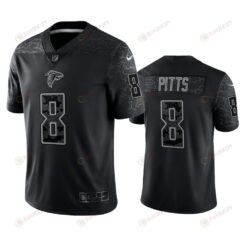 Kyle Pitts 8 Atlanta Falcons Black Reflective Limited Jersey - Men