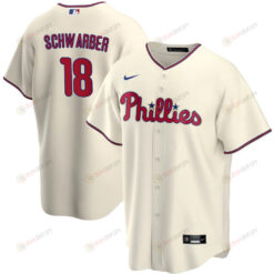 Kyle Schwarber 18 Philadelphia Phillies Alternate Player Name Jersey - Cream Jersey