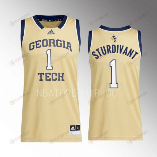 Kyle Sturdivant 1 Georgia Tech Yellow Jackets Beige Jersey 2022-23 Swingman Basketball