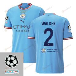 Kyle Walker 2 Manchester City UEFA 2023 Final Match Details Patch Badge - Home Jersey