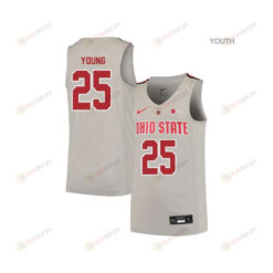 Kyle Young 25 Ohio State Buckeyes Elite Basketball Youth Jersey - Gray