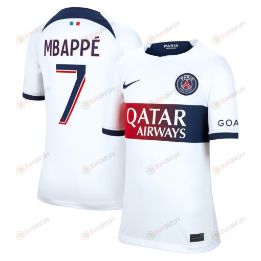 Kylian Mbapp? 7 Paris Saint-Germain 2023/24 Away Youth Jersey - White