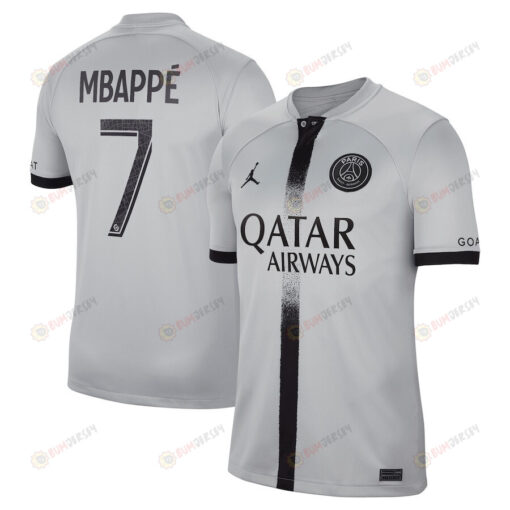 Kylian Mbappe 7 Paris Saint-Germain 2022/23 Away Breathe Stadium Men Jersey - Black