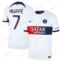 Kylian Mbappe 7 Paris Saint-Germain 2023-24 Away Men Jersey - White