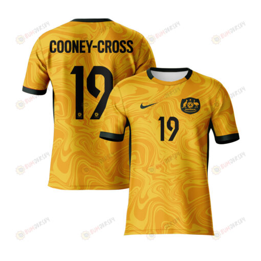 Kyra Cooney-Cross 19 Australia 2023 Youth Home Jersey - Yellow - All Over Printed Jersey