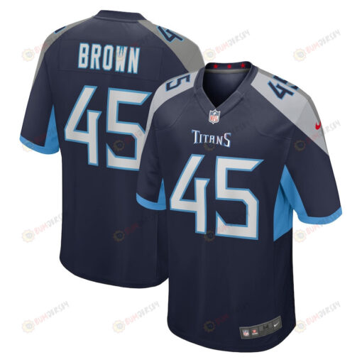 Kyron Brown 45 Tennessee Titans Home Game Player Jersey - Navy