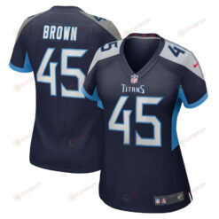 Kyron Brown 45 Tennessee Titans Women's Home Game Player Jersey - Navy