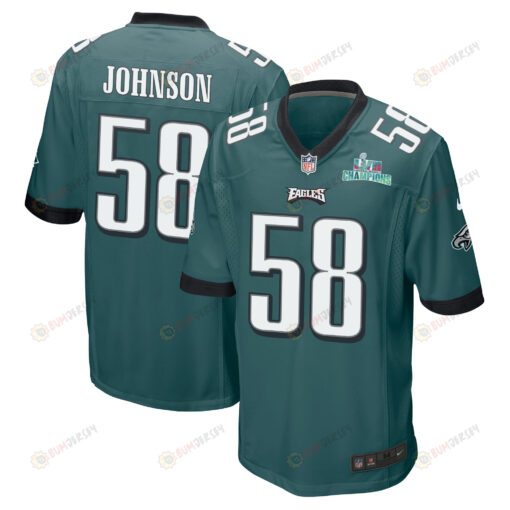 Kyron Johnson 58 Philadelphia Eagles Super Bowl LVII Champions Men's Jersey - Midnight Green