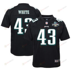 Kyzir White 43 Philadelphia Eagles Super Bowl LVII Champions 2 Stars Youth Jersey - Black