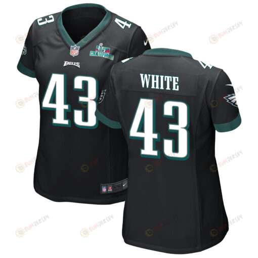 Kyzir White 43 Philadelphia Eagles Super Bowl LVII Champions WoMen's Jersey - Black