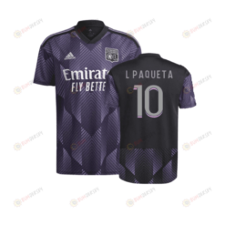 L Paqueta 10 Olympique Lyon 2022-2023 Third Men Jersey - Purple