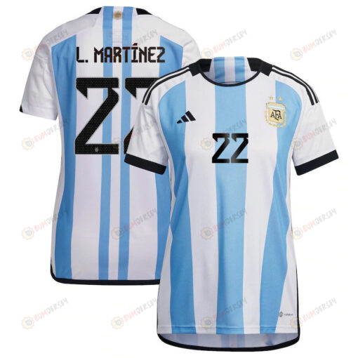 L. Mart?nez 22 Argentina National Team 2022-23 Qatar World Cup Home Women Jersey