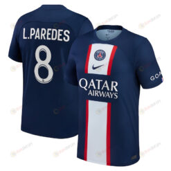 L.Paredes 8 Paris Saint-Germain Youth 2022/23 Home Player Jersey - Blue
