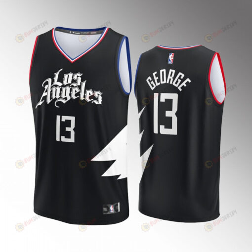 LA Clippers 13 Paul George Statement Edition Men Jersey Fast Break Player Black