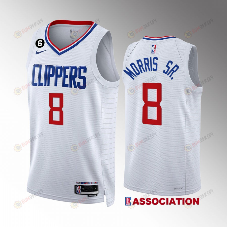 LA Clippers Marcus Morris Sr. 8 2022-23 Association Edition White Jersey Swingman