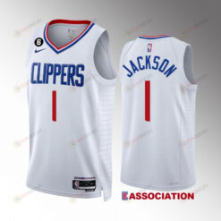 LA Clippers Reggie Jackson 1 2022-23 Association Edition White Jersey Swingman