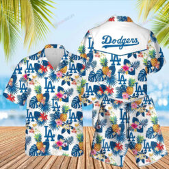 LA Dodgers Pineapple Floral Hawaiian Shirt Set Summer Vibes