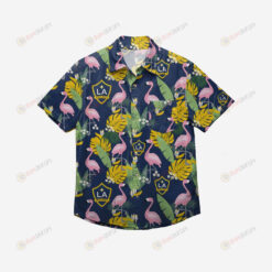 LA Galaxy Floral Button Up Hawaiian Shirt