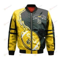 LBSU 49ers Bomber Jacket 3D Printed Flame Ball Pattern