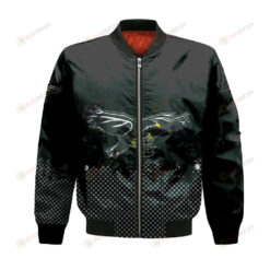 LIU Brooklyn Blackbirds Bomber Jacket 3D Printed Basketball Net Grunge Pattern