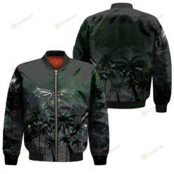 LIU Brooklyn Blackbirds Bomber Jacket 3D Printed Coconut Tree Tropical Grunge