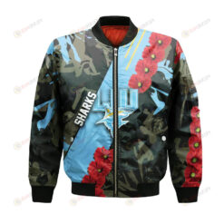 LIU Sharks Bomber Jacket 3D Printed Sport Style Keep Go on