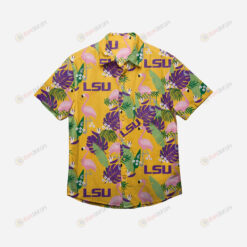 LSU Tigers Floral Button Up Hawaiian Shirt