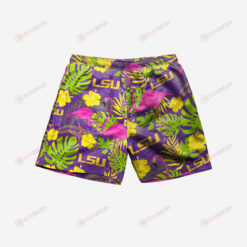 LSU Tigers Highlights Hawaiian Men Shorts Swim Trunks - Print Shorts
