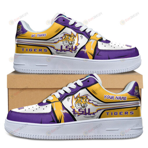 LSU Tigers Logo Pattern Custom Name Air Force 1 Printed