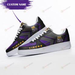 LSU Tigers Logo Pattern Custom Name Air Force 1 Printed in Purple Black