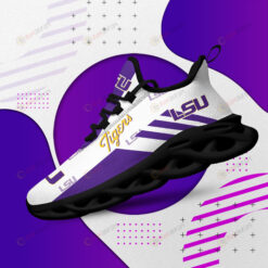 LSU Tigers Logo Purple Stripe Pattern 3D Max Soul Sneaker Shoes