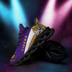 LSU Tigers Logo Torn Pattern 3D Max Soul Sneaker Shoes In Purple