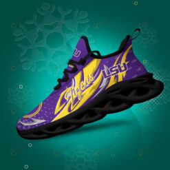 LSU Tigers Logo Triangle Pattern 3D Max Soul Sneaker Shoes