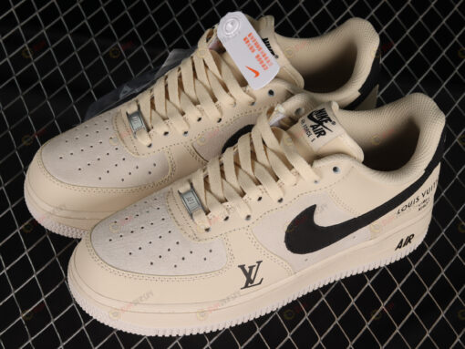 LV x Nike Air Force 1 07 Low Beige Black Shoes Sneakers