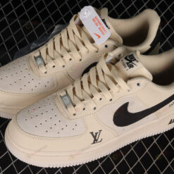 LV x Nike Air Force 1 07 Low Beige Black Shoes Sneakers