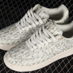 LV x Nike Air Force 1 07 Low Beige Grey Shoes Sneakers