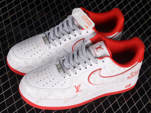 LV x Nike Air Force 1 07 Low White/Red Shoes Sneakers