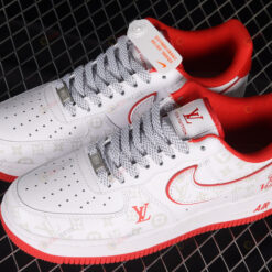 LV x Nike Air Force 1 07 Low White/Red Shoes Sneakers