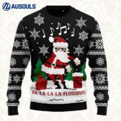 La La La Flossing Santa Claus Ugly Sweaters For Men Women Unisex