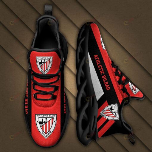 La Liga Athletic Bilbao Logo Black Stripe Pattern 3D Max Soul Sneaker Shoes In Red