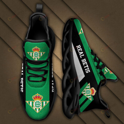 La Liga Real Betis Logo Black Stripe Pattern 3D Max Soul Sneaker Shoes In Green