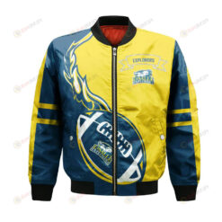 La Salle Explorers Bomber Jacket 3D Printed Flame Ball Pattern